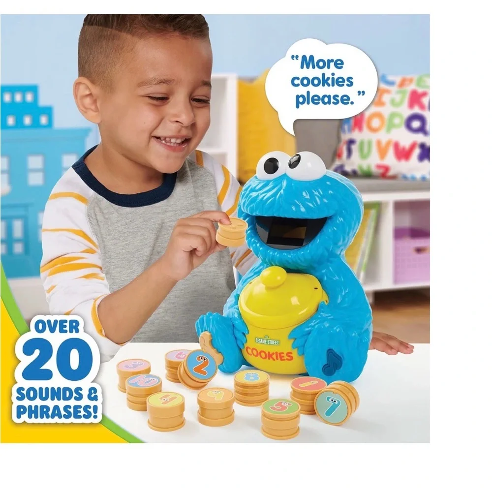 SESAME STREET Cookie Counting Jar – 12 pieces. Learning & Education Toy. NEW
